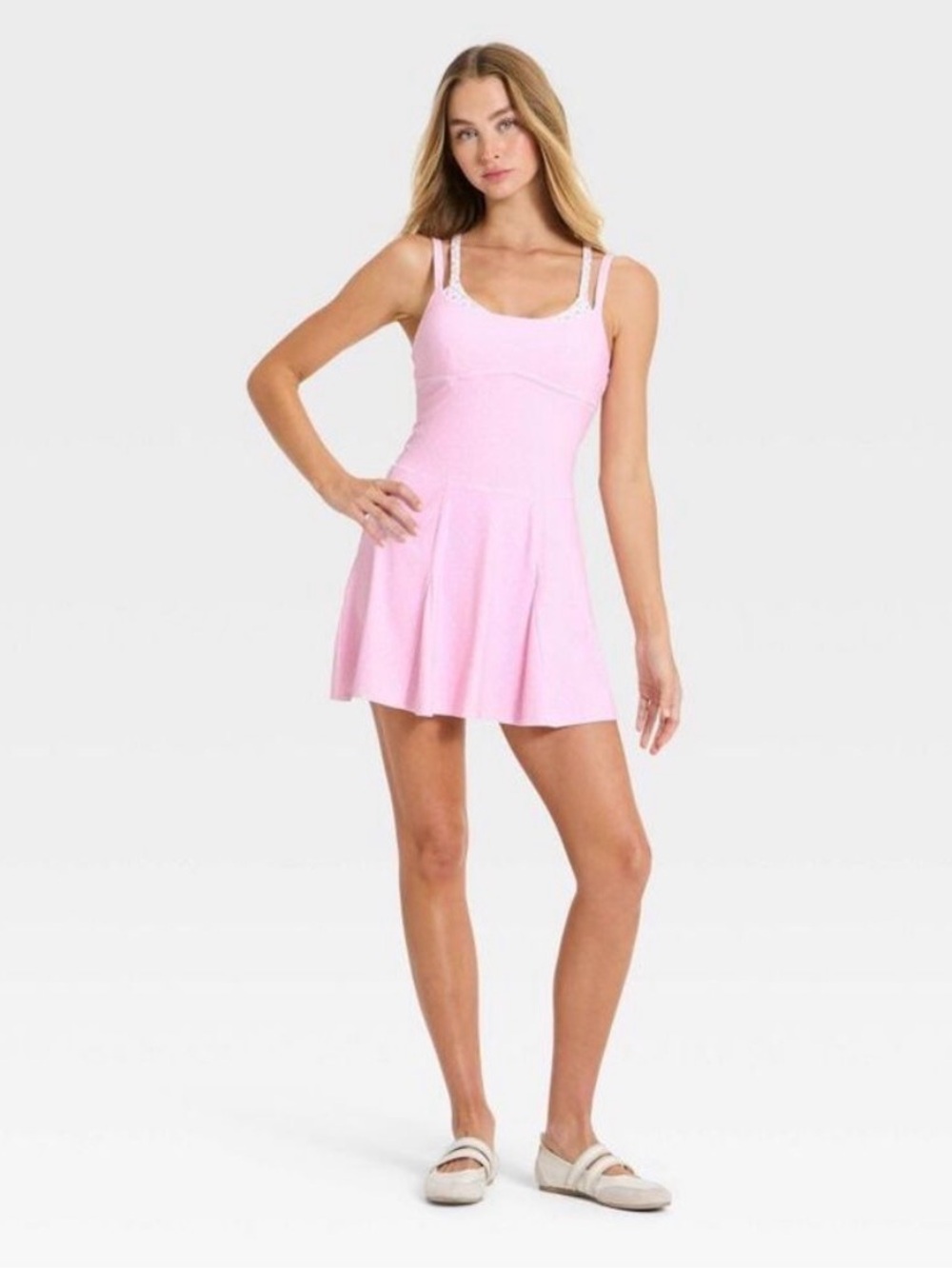 🌸JOY LAB PINK AND WHITE POLKA DOT AMD FLORAL MINI DRESS SIZE LARGE🌸